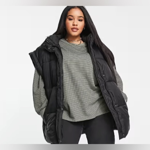 ASOS DESIGN Women's Curve UK 24 Striped Long Sleeve Oversized Top - Picture 2 of 9